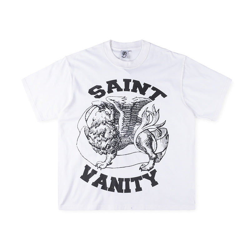 SAINT VANITY Vintage Winged Graphic Short-Sleeve T-Shirt - White