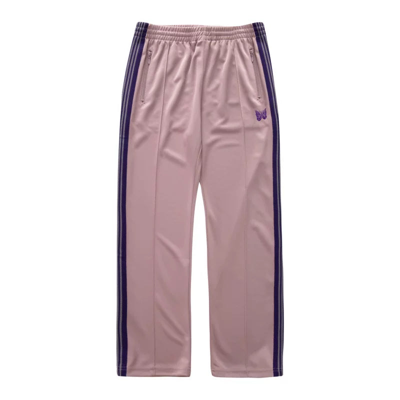 Needles Style Embroidered Butterfly Multi-Stripe Track Pants - Dusty Pink/Purple