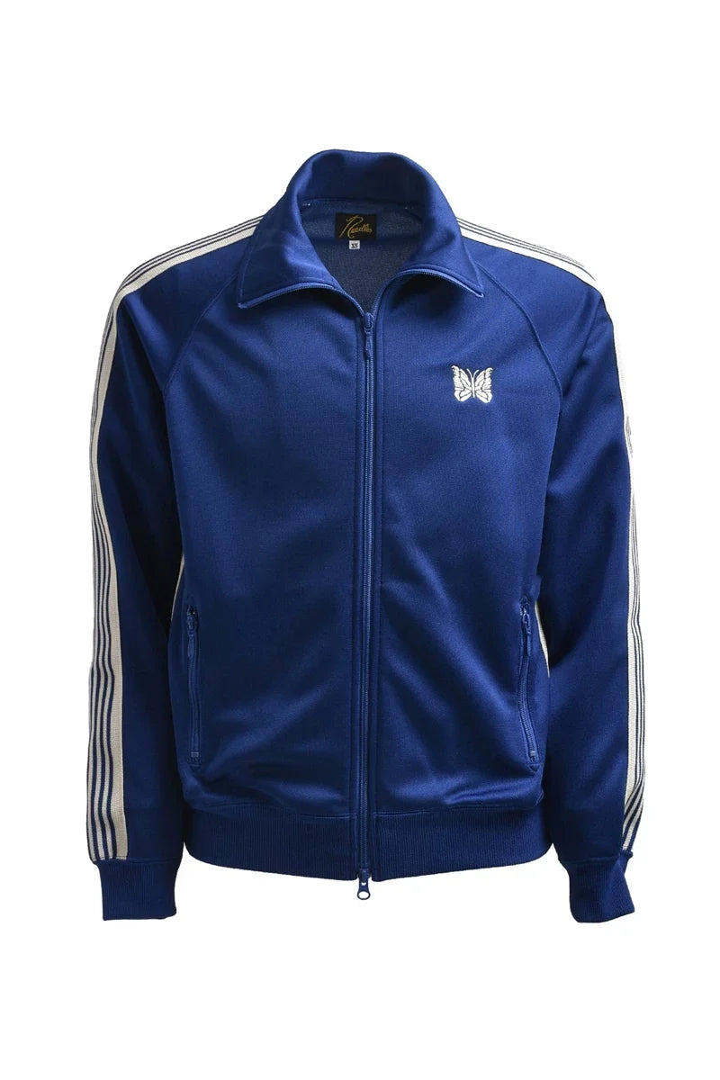 Needles Style Embroidered Butterfly Track Jacket - Royal Blue/White