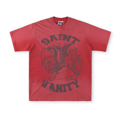 SAINT VANITY Winged Creature Graphic Short-Sleeve T-Shirt - Red