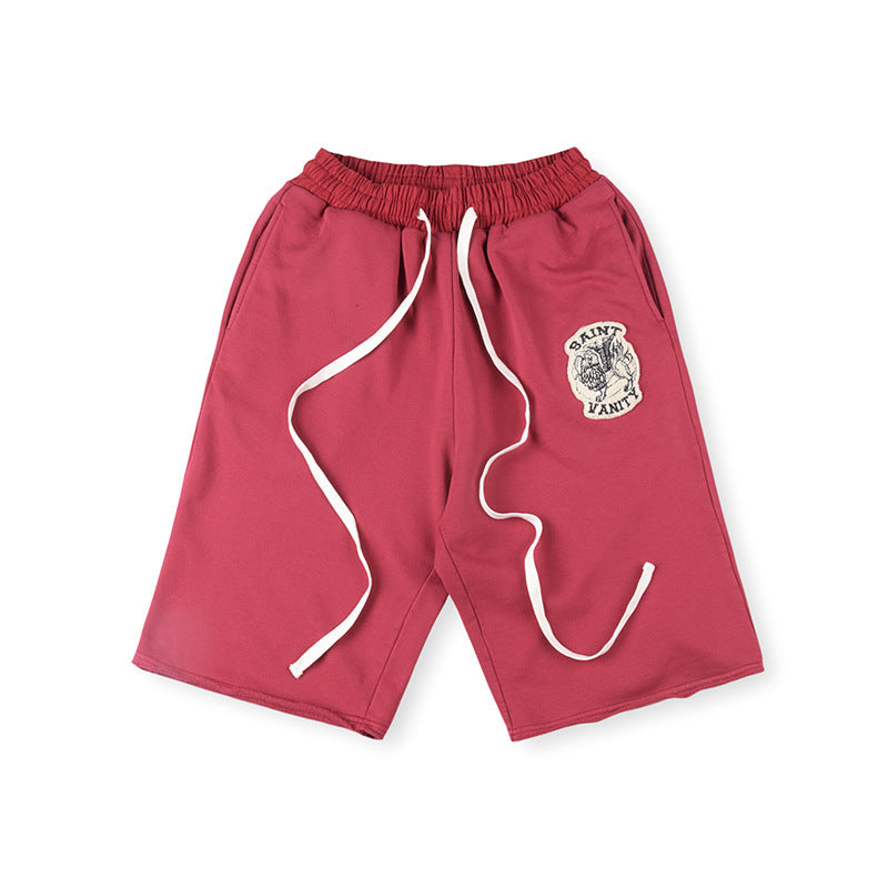 Saint Vanity Drawstring Casual Shorts - Burgundy