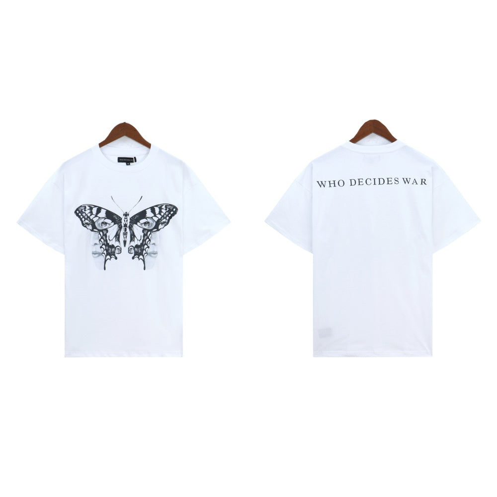 Who Decides War Butterfly Eye Graphic T-Shirt - White
