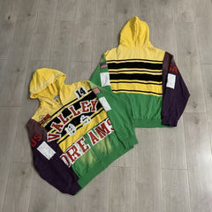 Vale Forever Valley Dreams Colorblock & Striped Vintage Full-Zip Hoodie yellow