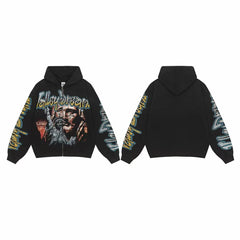 Vale Forever Valley Dreams Statue of Liberty & Portrait Graphic Vintage Wash Full-Zip Hoodie