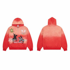 Vale Forever Vale Sport Polo & Crest Graphic Vintage Wash Full-Zip Hoodie red