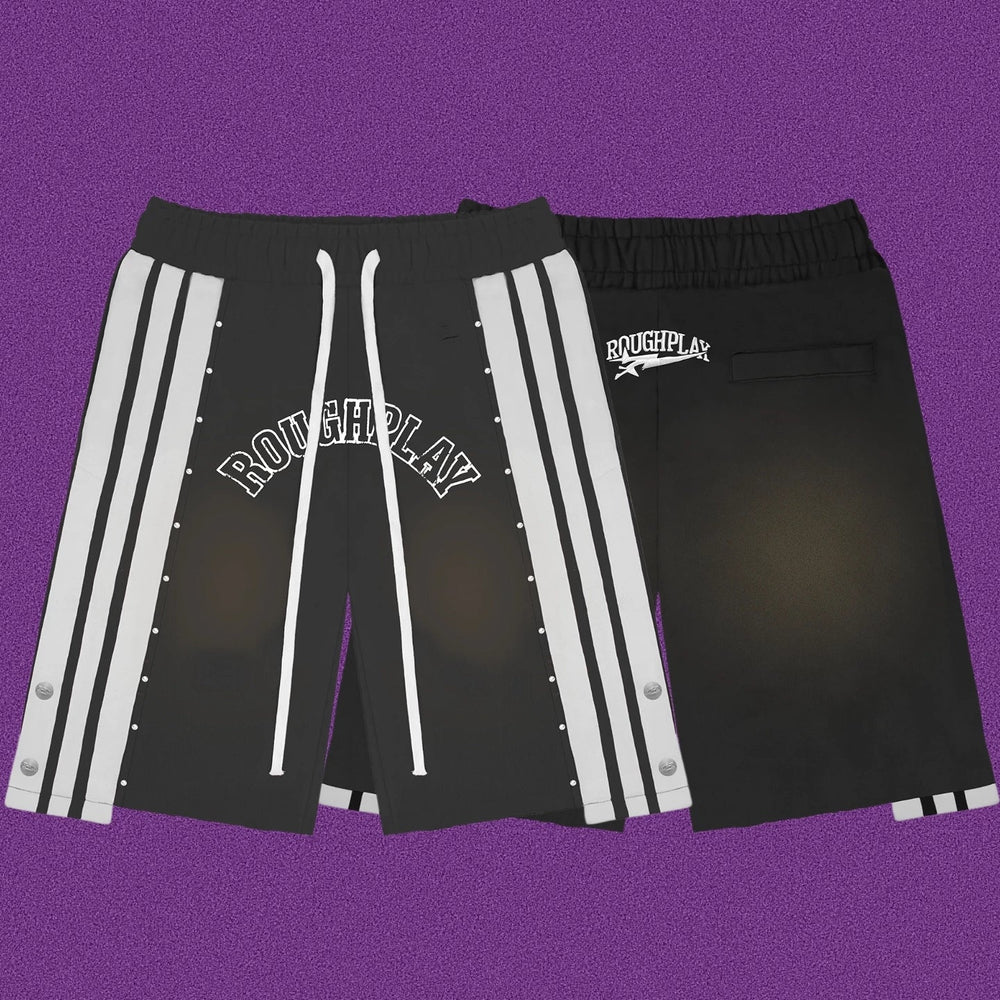 Roughplay Arch Logo Track Shorts - Black