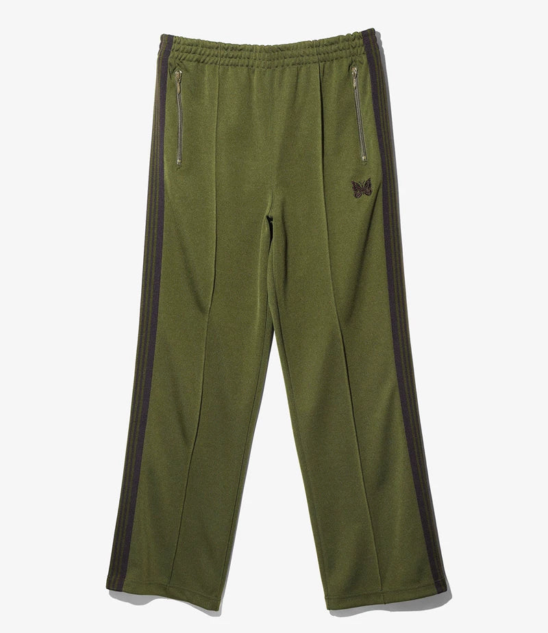 Needles Style Embroidered Butterfly Side-Tape Track Pants - Olive Green/Dark
