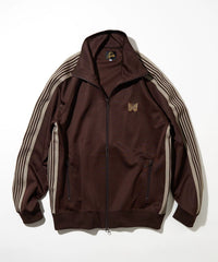 Needles Style Embroidered Butterfly Track Jacket - Dark Brown/Beige