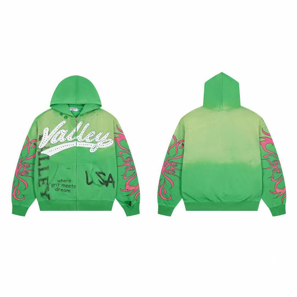 Vale Forever Valley & USA Graphic Vintage Wash Full-Zip Hoodie