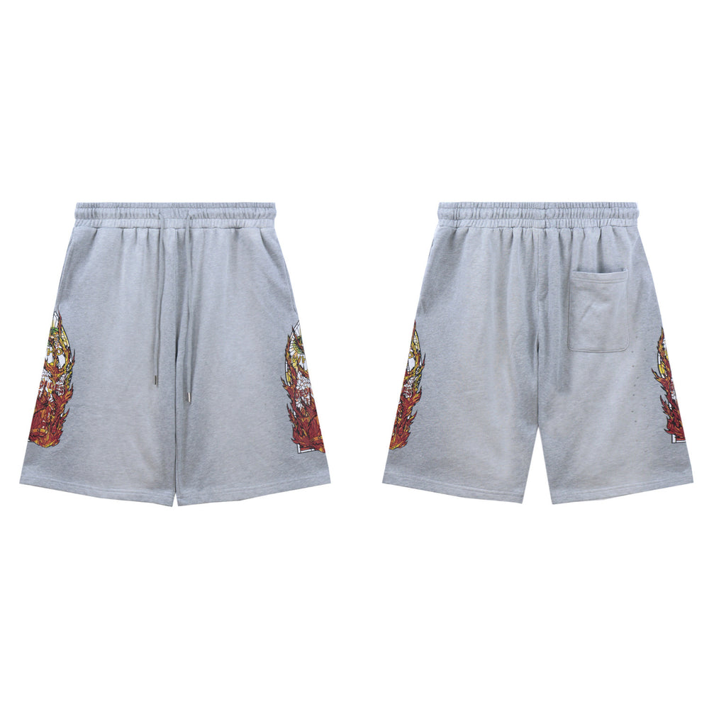 Who Decides War Flame Stained Glass Shorts - Light Grey/Silver