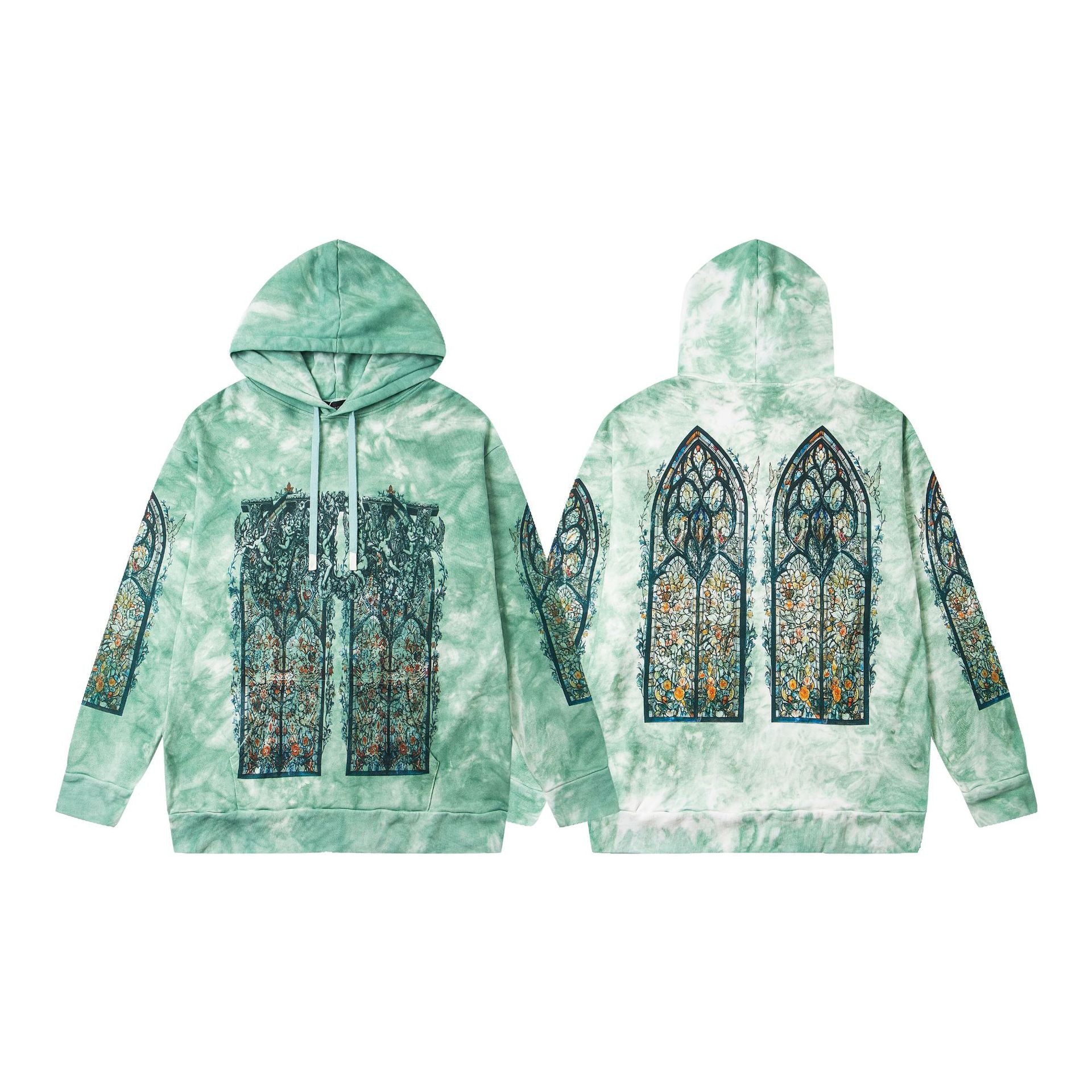 Who Decides War Mint Green Stained Glass Hoodie - Mint Green/Multi