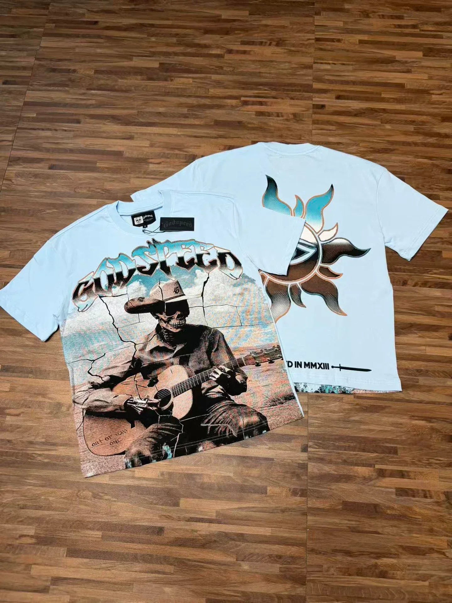 Godspeed Vintage Washed Acoustic Guitar Skeleton T-Shirt
