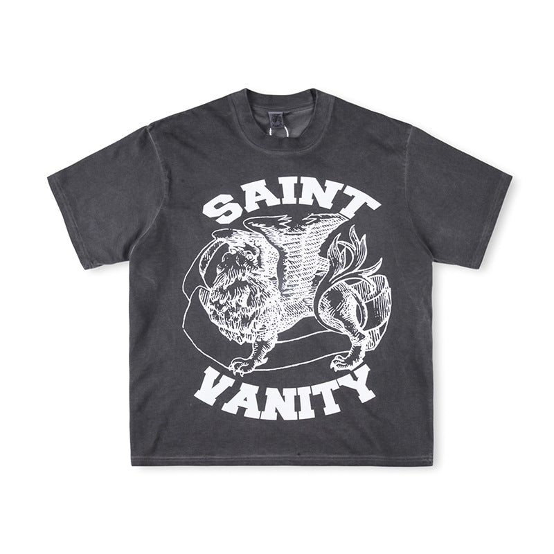 SAINT VANITY Winged Creature Graphic Short-Sleeve T-Shirt - Dark Grey