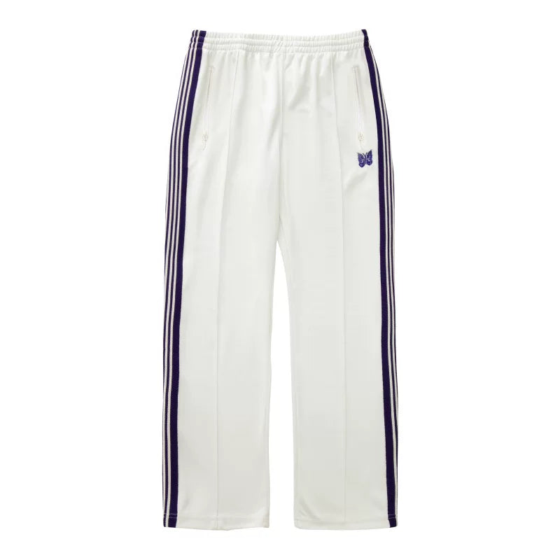 Needles Style Embroidered Butterfly Multi-Stripe Track Pants - Off-White/Purple