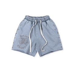 SAINT VANITY Vintage Graphic Casual Shorts - Blue / Vintage Wash