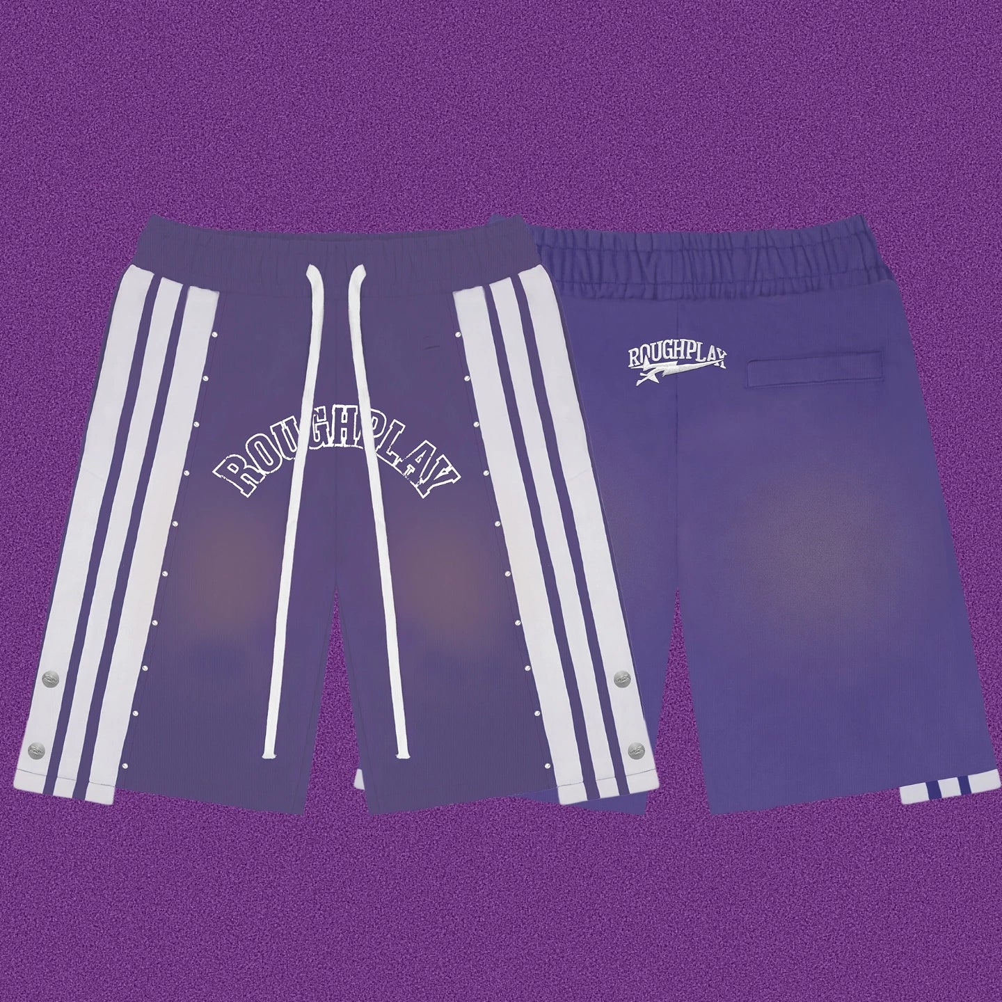 Roughplay Arch Logo Track Shorts - Purple