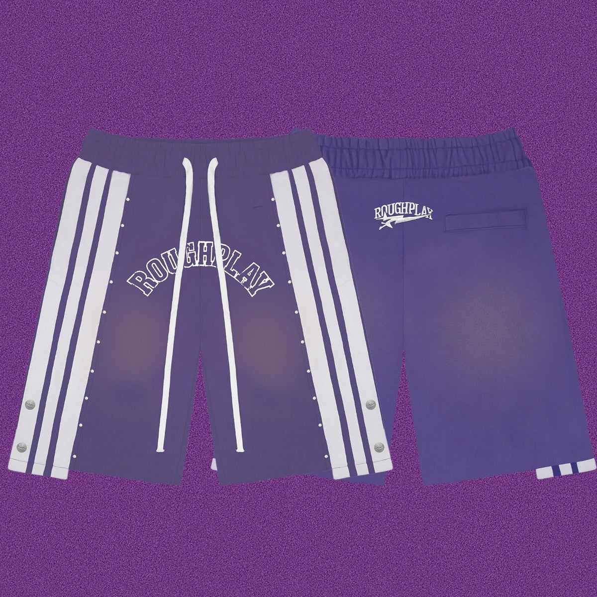 Roughplay Arch Logo Track Shorts - Purple