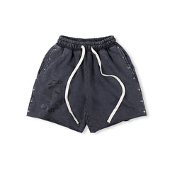 SAINT VANITY Vintage Graphic Casual Shorts - Charcoal / Vintage Wash