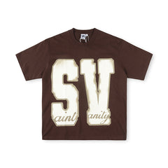 SAINT VANITY SV Logo Short-Sleeve Graphic T-Shirt - Brown