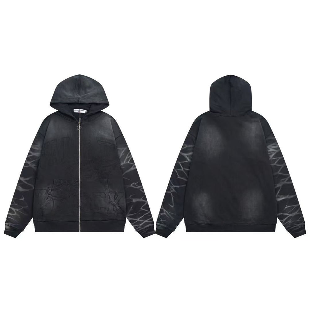 Vale Forever Vintage Wash All-Over Print Full-Zip Hoodie