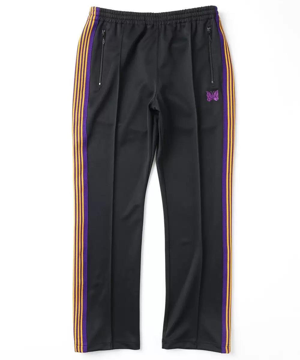 Needles Style Embroidered Butterfly Multi-Stripe Track Pants - Black/Yellow-Purple
