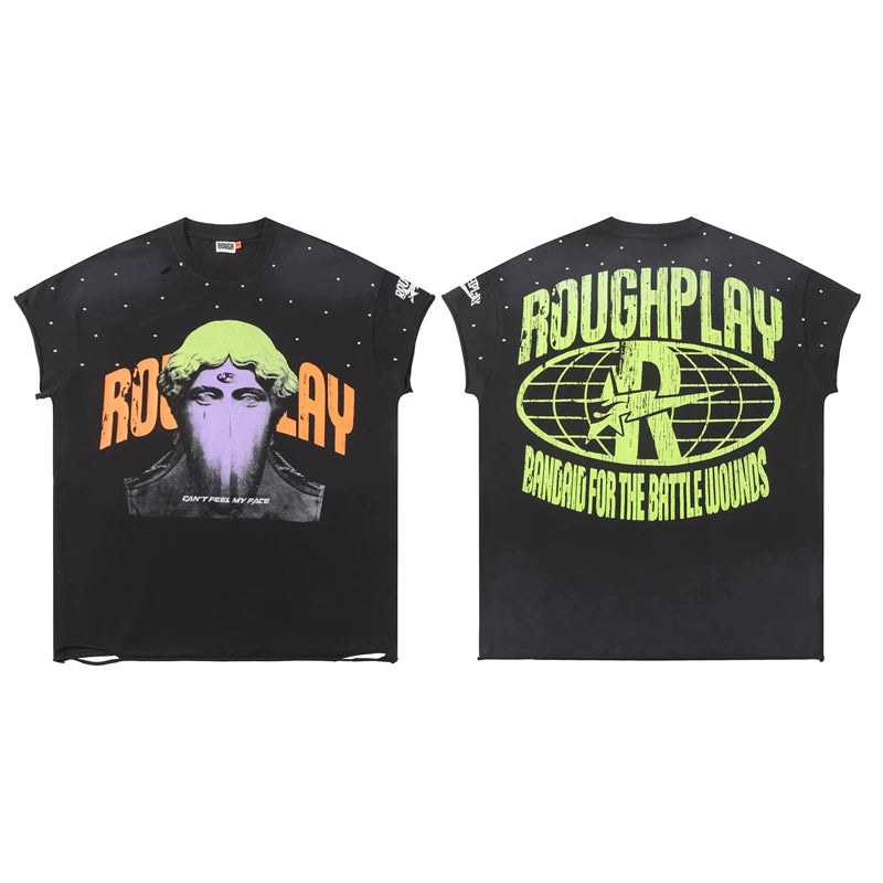 Rough Play "Bandaid for the Battle Wounds" Classical Statue Graphic Sleeveless Tee