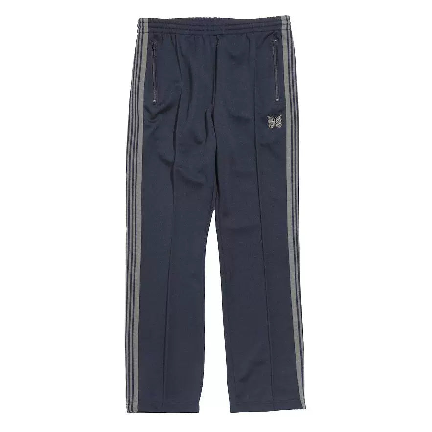 Needles Style Embroidered Butterfly Side-Stripe Track Pants - Dark Navy/Grey