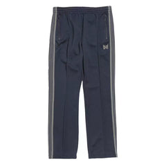 Needles Style Embroidered Butterfly Side-Stripe Track Pants - Dark Navy/Grey