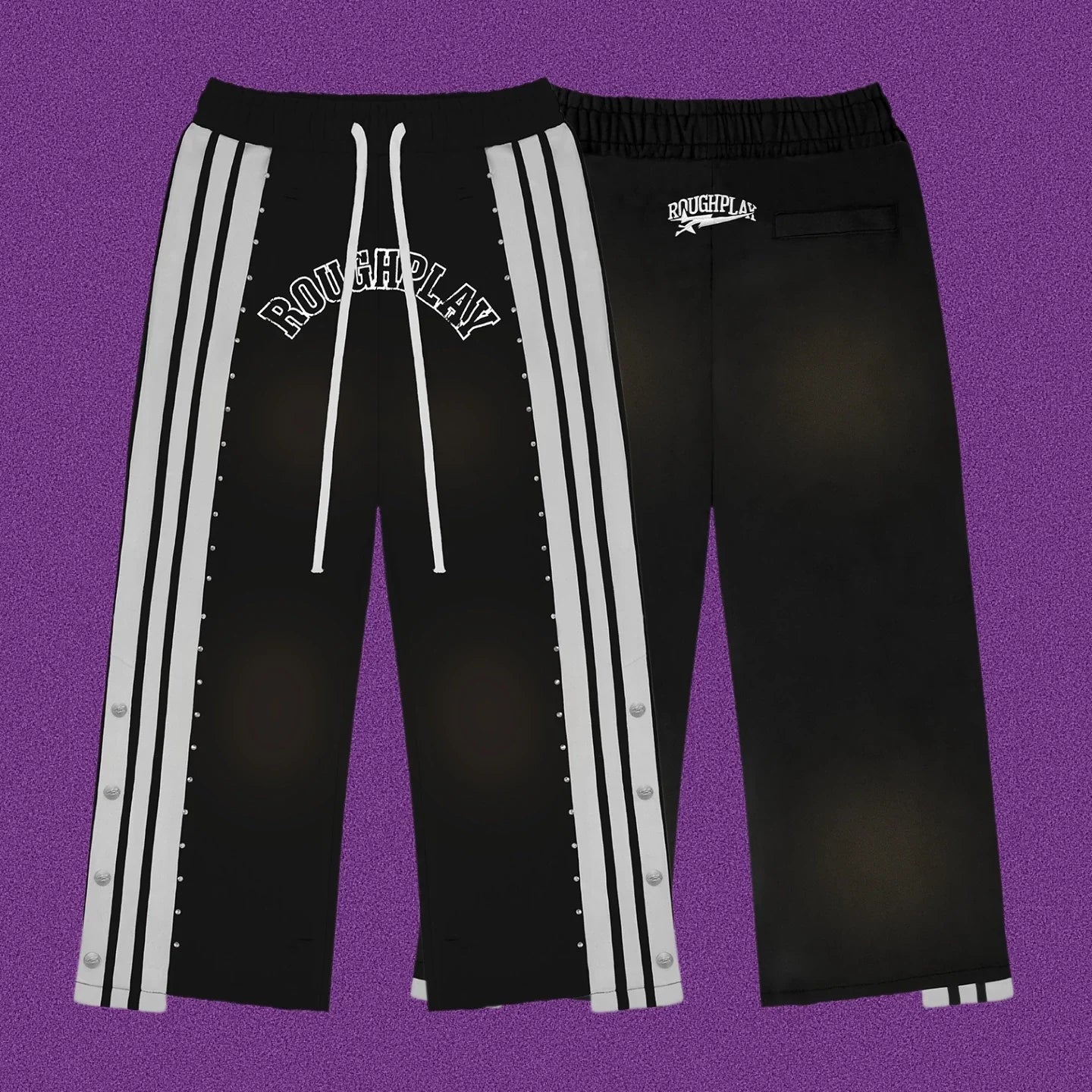 Roughplay Arch Logo Track Sweatpants - Black