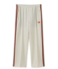 Needles Style Embroidered Butterfly Multi-Stripe Track Pants - Off-White/Burgundy
