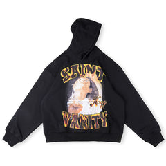 Saint Vanity Portrait Graphic Hoodie - Black