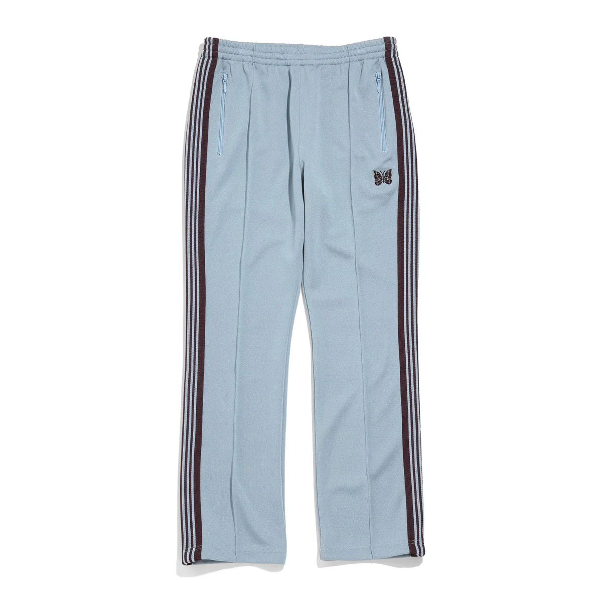 Needles Style Embroidered Butterfly Multi-Stripe Track Pants - Light Blue/Dark