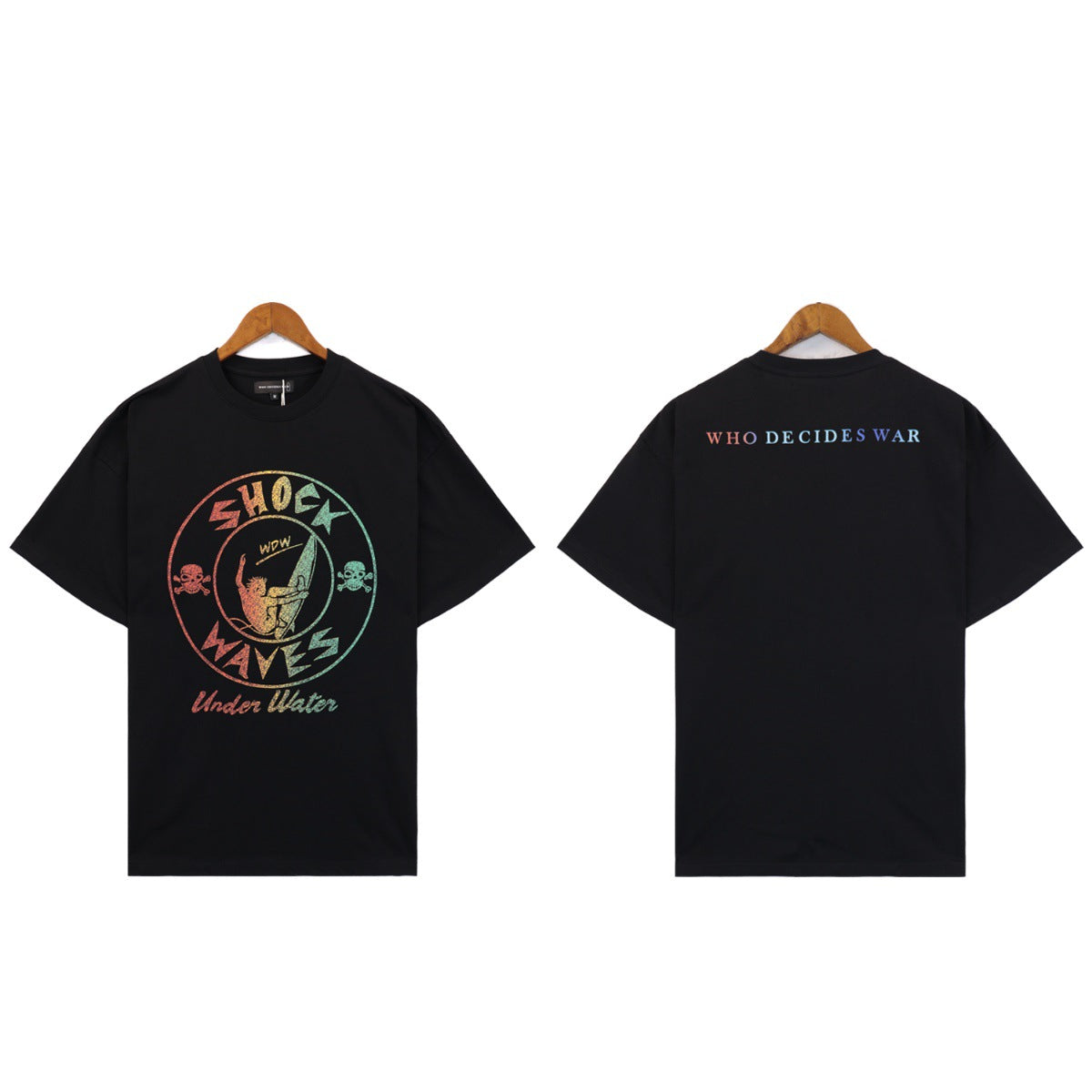 Who Decides War Shock Waves Graphic T-Shirt - Black