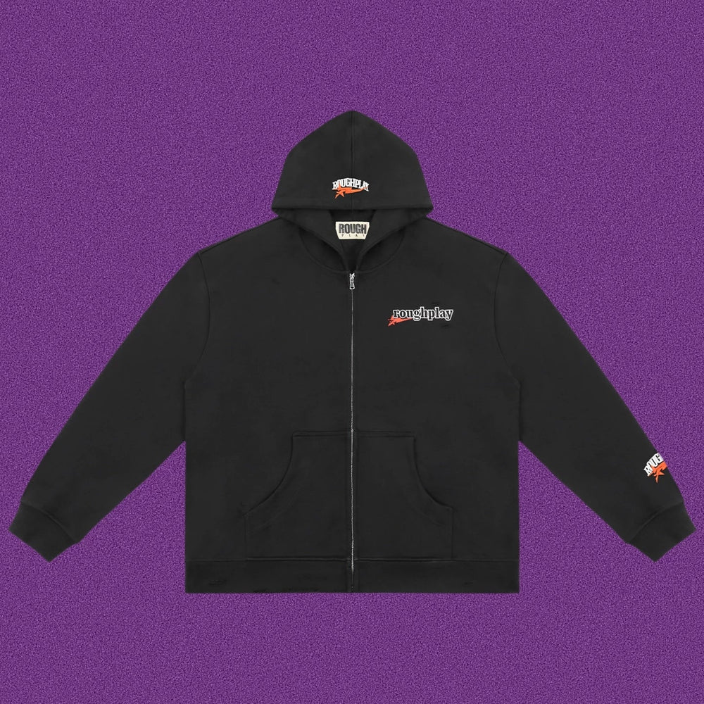 Roughplay Small Logo Full-Zip Hoodie - Black