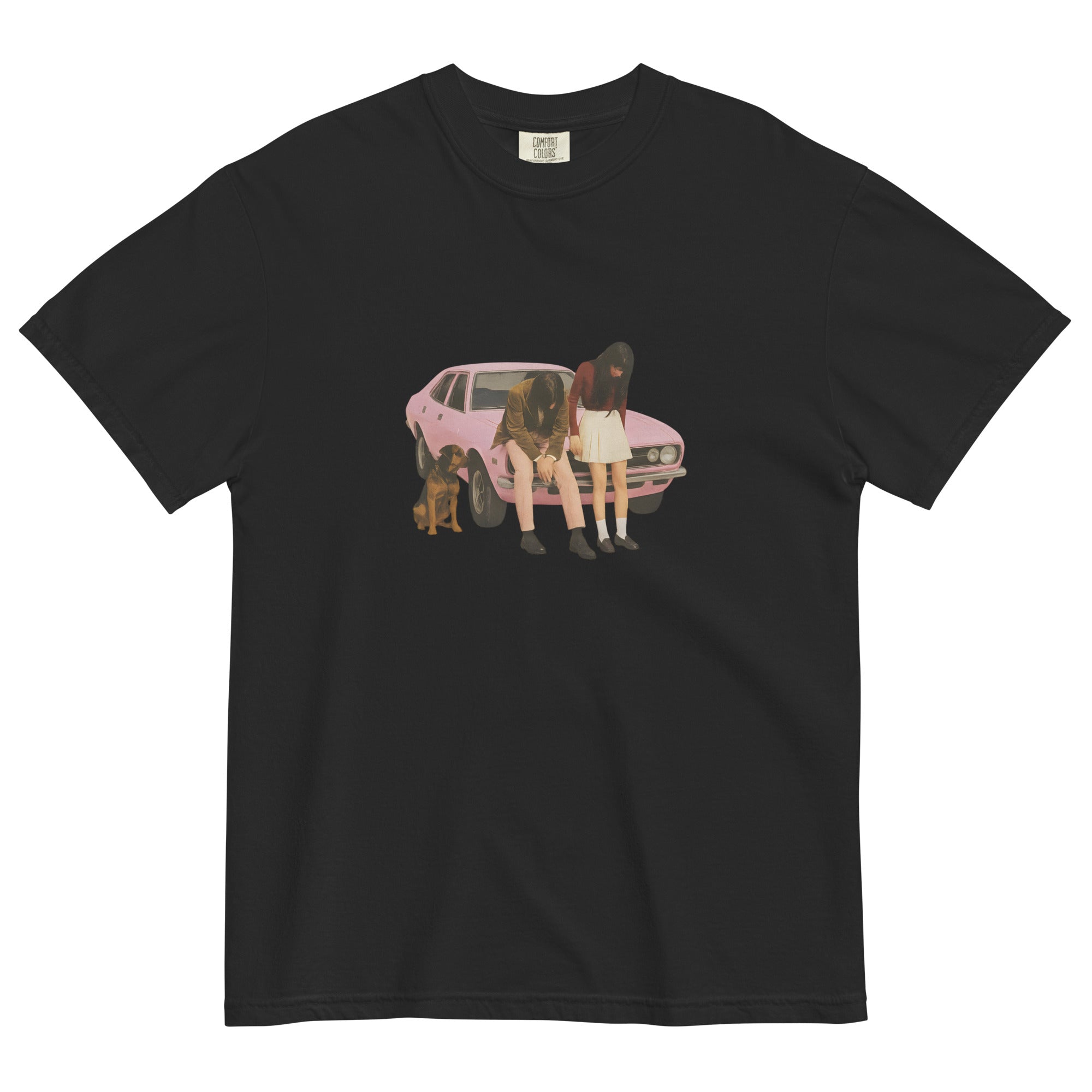 Pink Classic Car Graphic Heavyweight T-Shirt