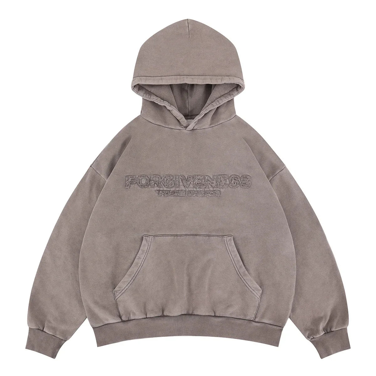Plain Y2K Distressed Embroidered Graphic Hoodie