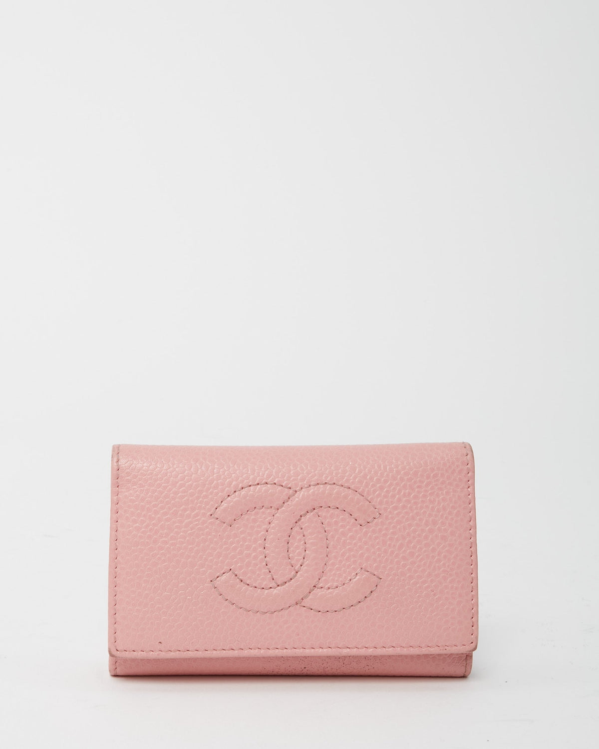 Chanel Pink Caviar Leather Timeless Interlocking CC Logo 6 Key Holder