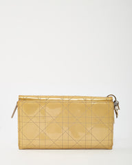 Dior Beige Cannage Patent Leather GHW Lady Dior Charm Long Wallet