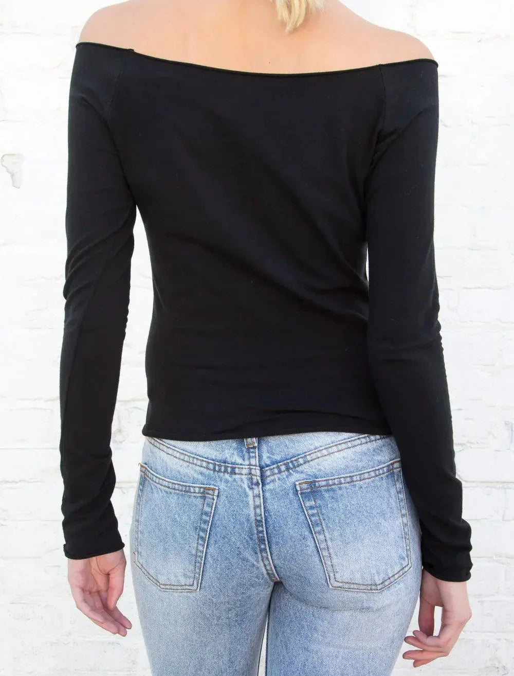 Raw Hem Y2K Slim Cropped Long Sleeve Top