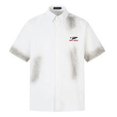 Retro American Embroidered Short Sleeve Work Shirt