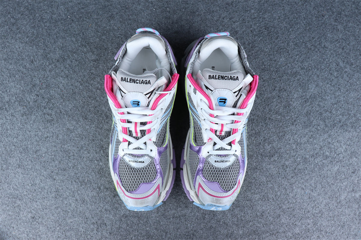 Balenciaga Runner Sneaker 'Grey Light Purple Neon Yellow'