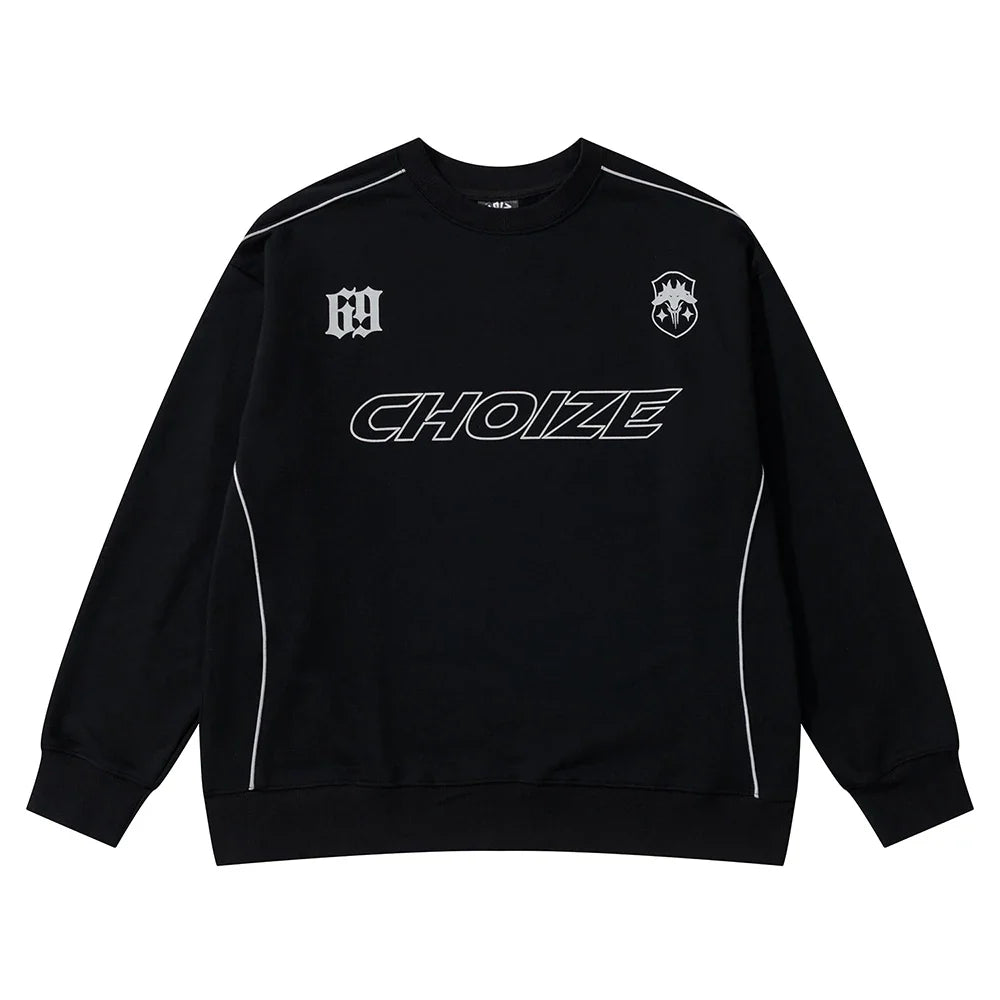 Y2K 3M Reflective Print Long Sleeve Top