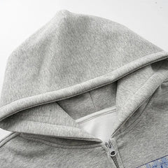Y2K American ID Graphic Zip Up Hoodie