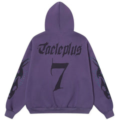 Y2K Fire Rhinestone Full Zip Up Hoodie
