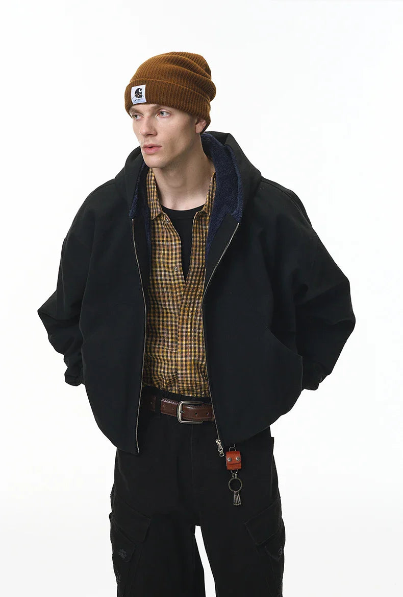 Y2K Fleece Lined Zip Up Hoodie Jacket