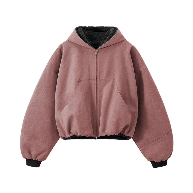 Y2K Fleece Lined Zip Up Hoodie Jacket