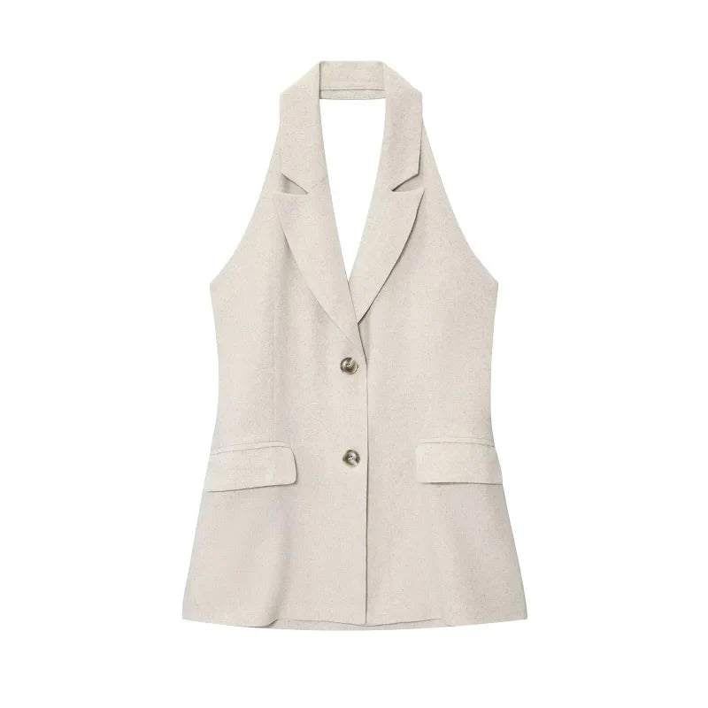 Y2K Halter Sleeveless Low Cut Top Vest