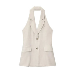 Y2K Halter Sleeveless Low Cut Top Vest