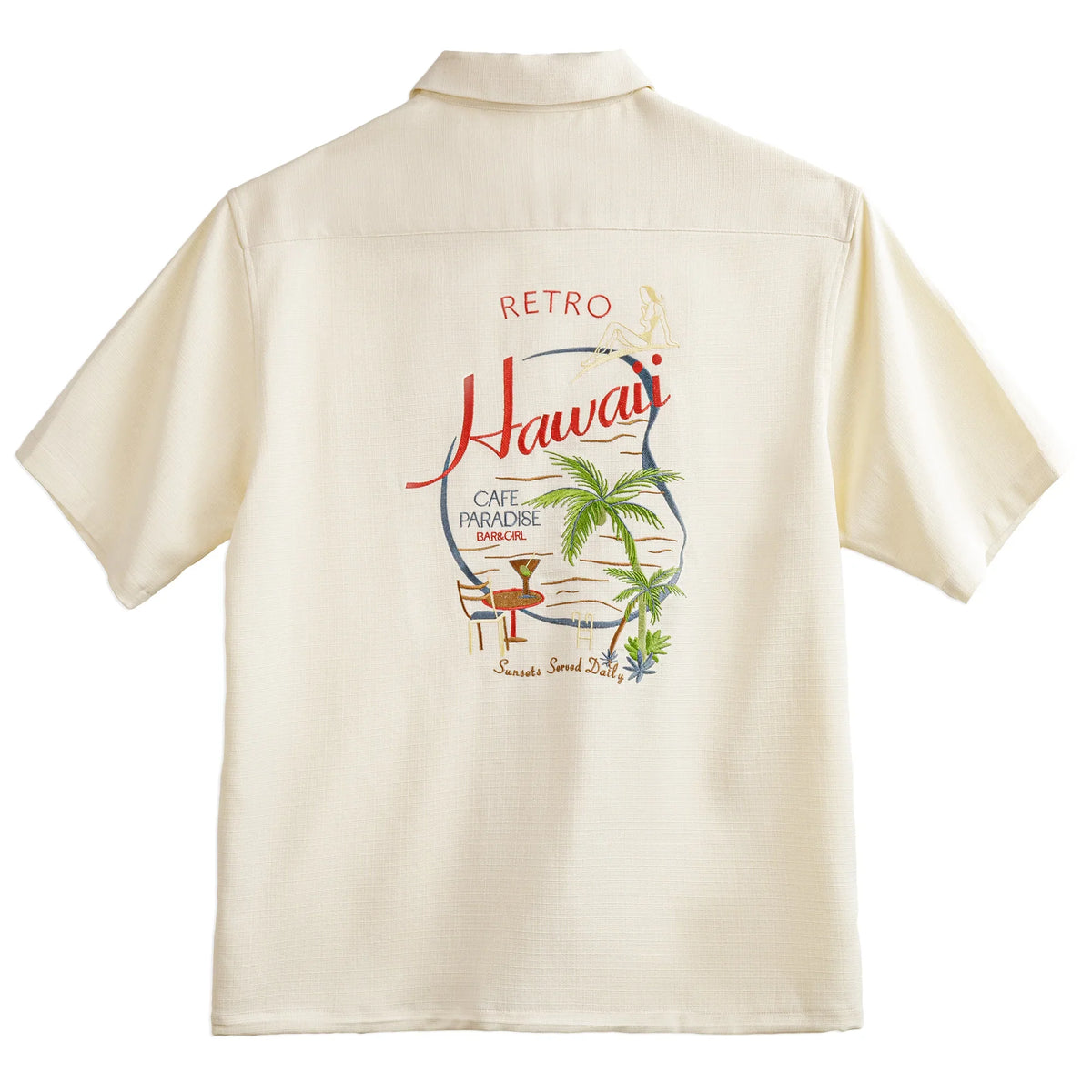 Y2K Hawaiian Embroidered Short Sleeve Work Shirt