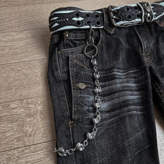 Y2K High Waist Embroidered Grunge Flared Jeans